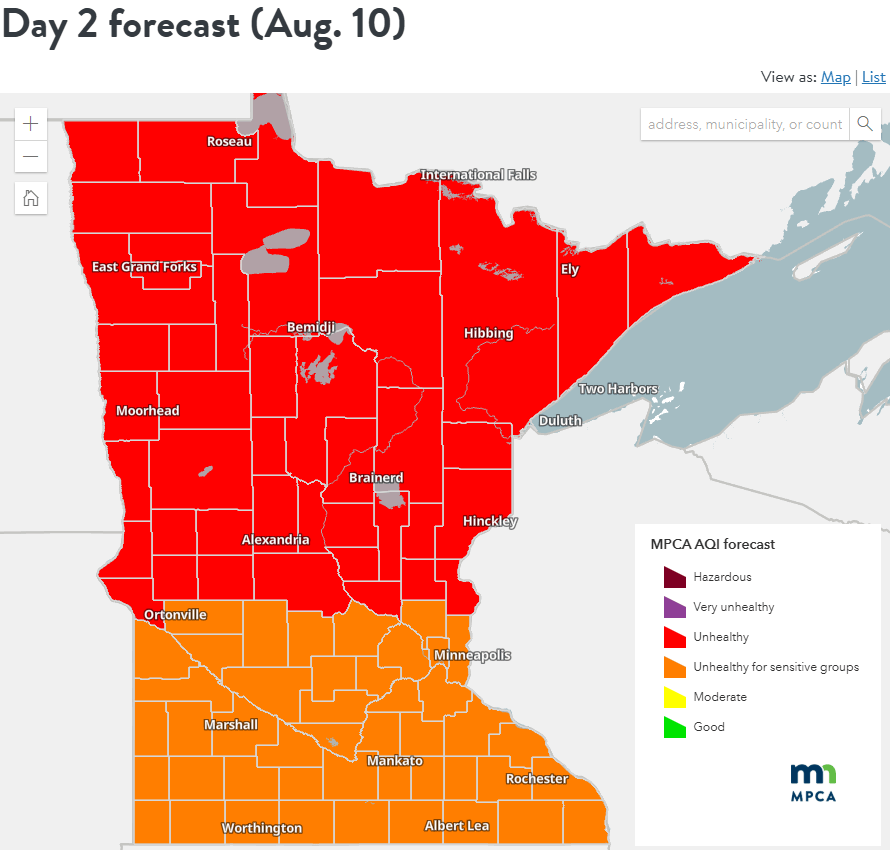 Air quality forecast