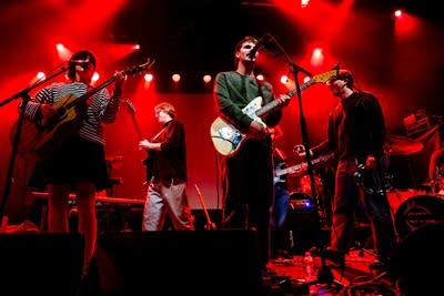 Chutes performing on stage