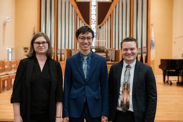 Winners of the AGO’s National Young Artist Competition in Organ Performance (NYACOP): Victoria Shorokhova (2nd), Ryan Chan (1st), Tyler Boehmer (3rd)