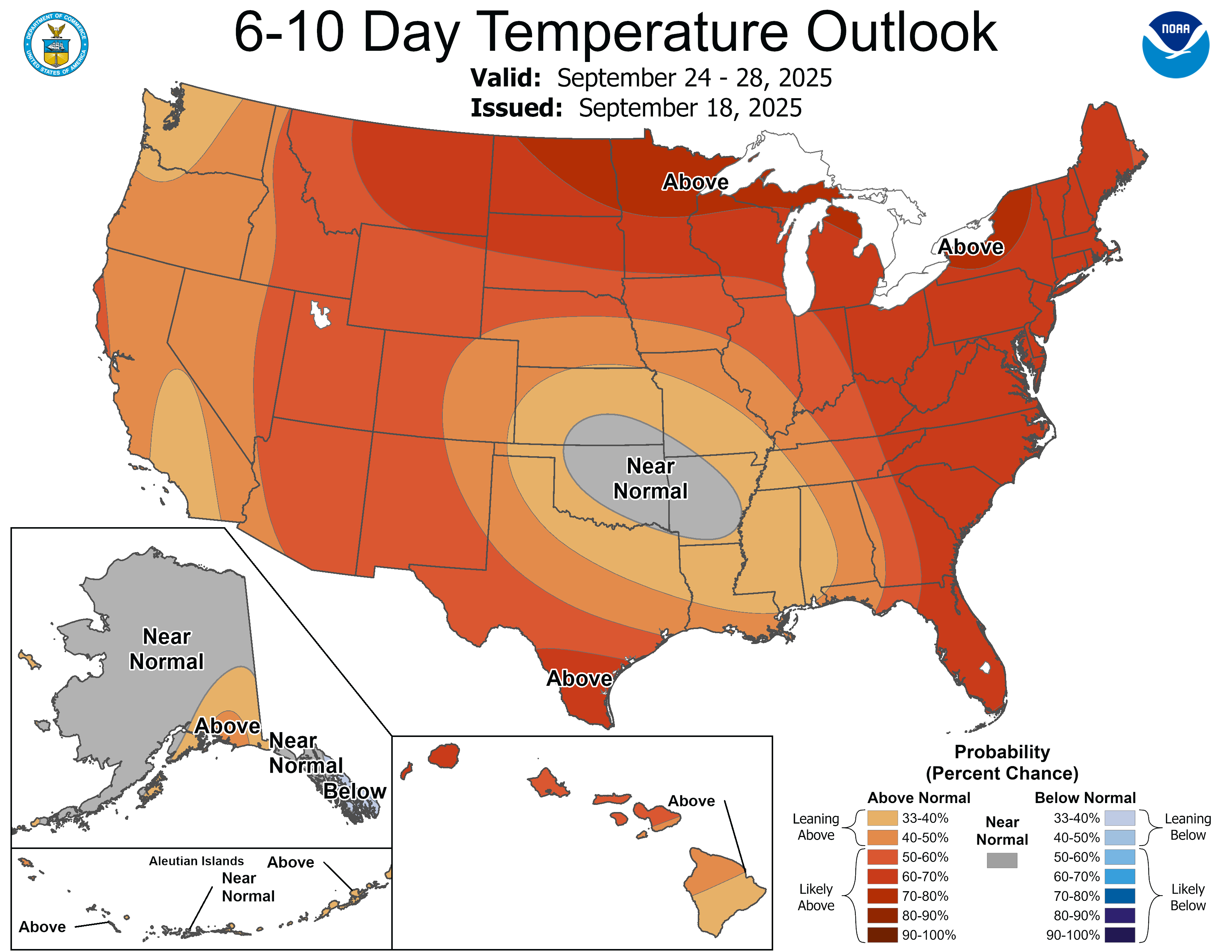 NOAA 6 to 10-day temperature outlook