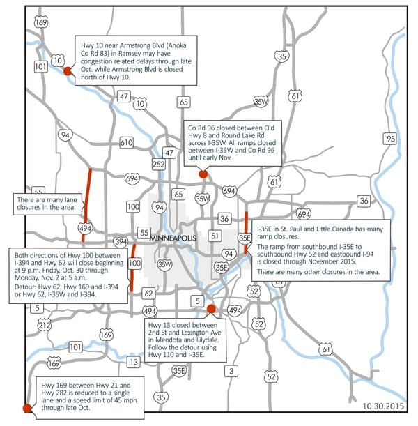 Halloween weekend road closures
