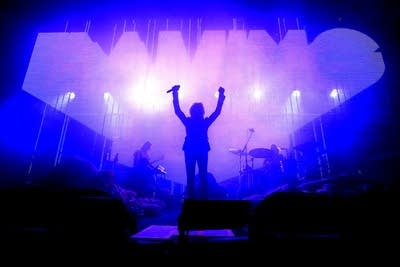 A band performing onstage