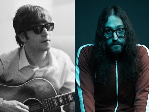 Father and son John Lennon (pictured in Paris in 1964) and Sean Ono Lennon (pictured at The Current in 2019) share the same birthdate. 