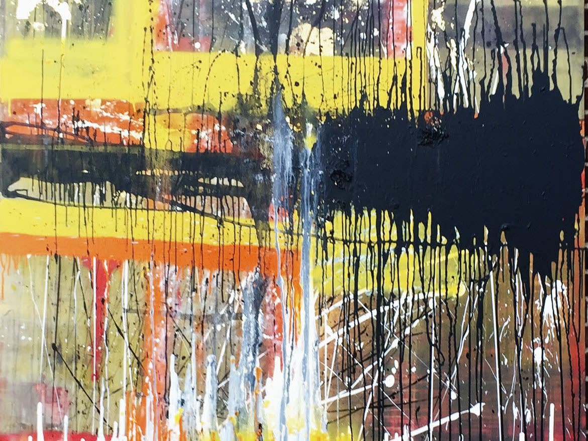 Detail of an abstract painting by Mohamed Hersi