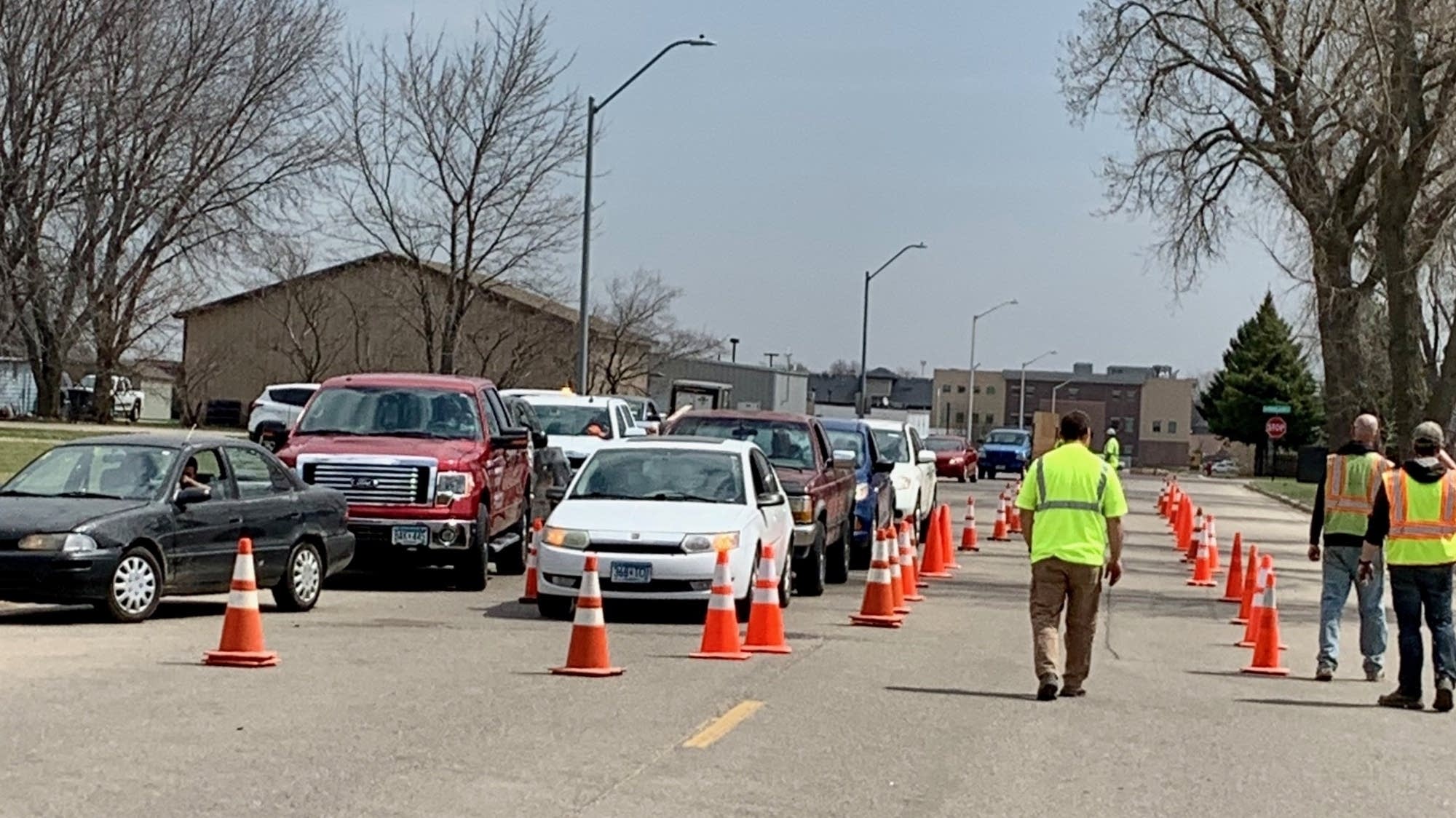 JBS plant employees get drivethrough COVID19 testing MPR News
