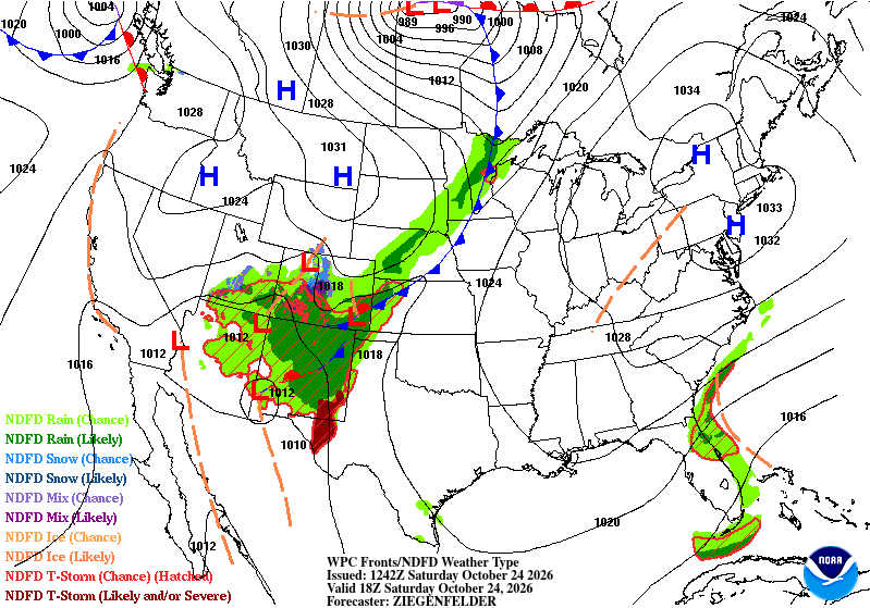 Surface analysis Saturday 1 p.m.