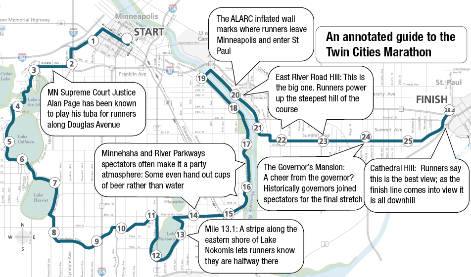 twin cities marathon map All About The Twin Cities Marathon Records Traffic And The Route twin cities marathon map