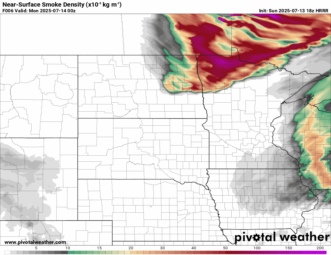 NOAA HRRR smoke output