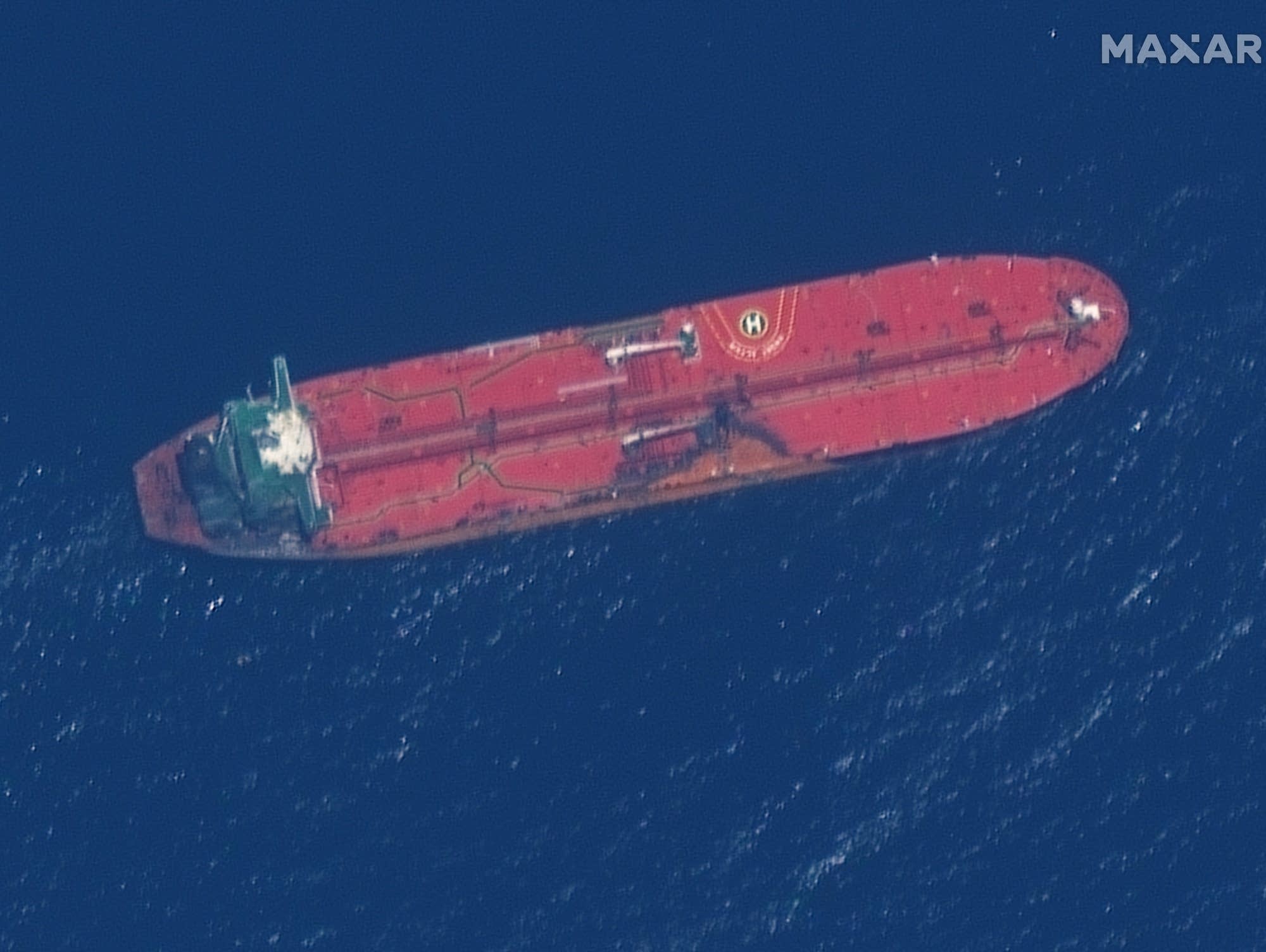 The oil tanker Front Altair off the coast of Fujairah, UAE.