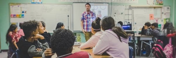teacher in front of class