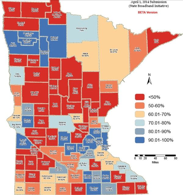 Rural broadband service shows scattered improvements | MPR News