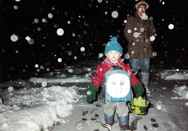 Trick-or-treating during the Halloween blizzard