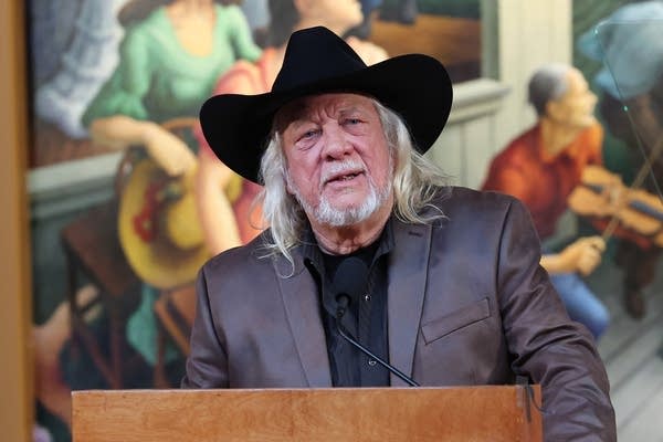 John Anderson speaks at the announcement of the 2024 Country Music Hall of Fame Induction at Country Music Hall of Fame and Museum on March 18, 2024 in Nashville, Tennessee.
