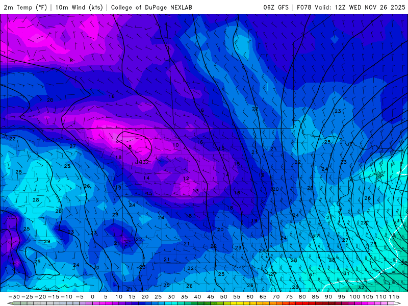 Temperatures Wednesday through Friday