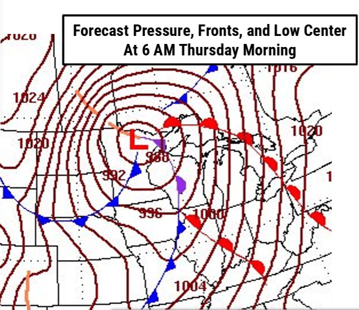 Surface analysis for Thursday morning