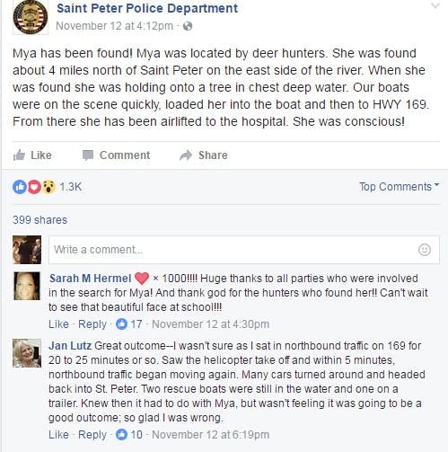 A Minnesota community pulls together in search for missing girl