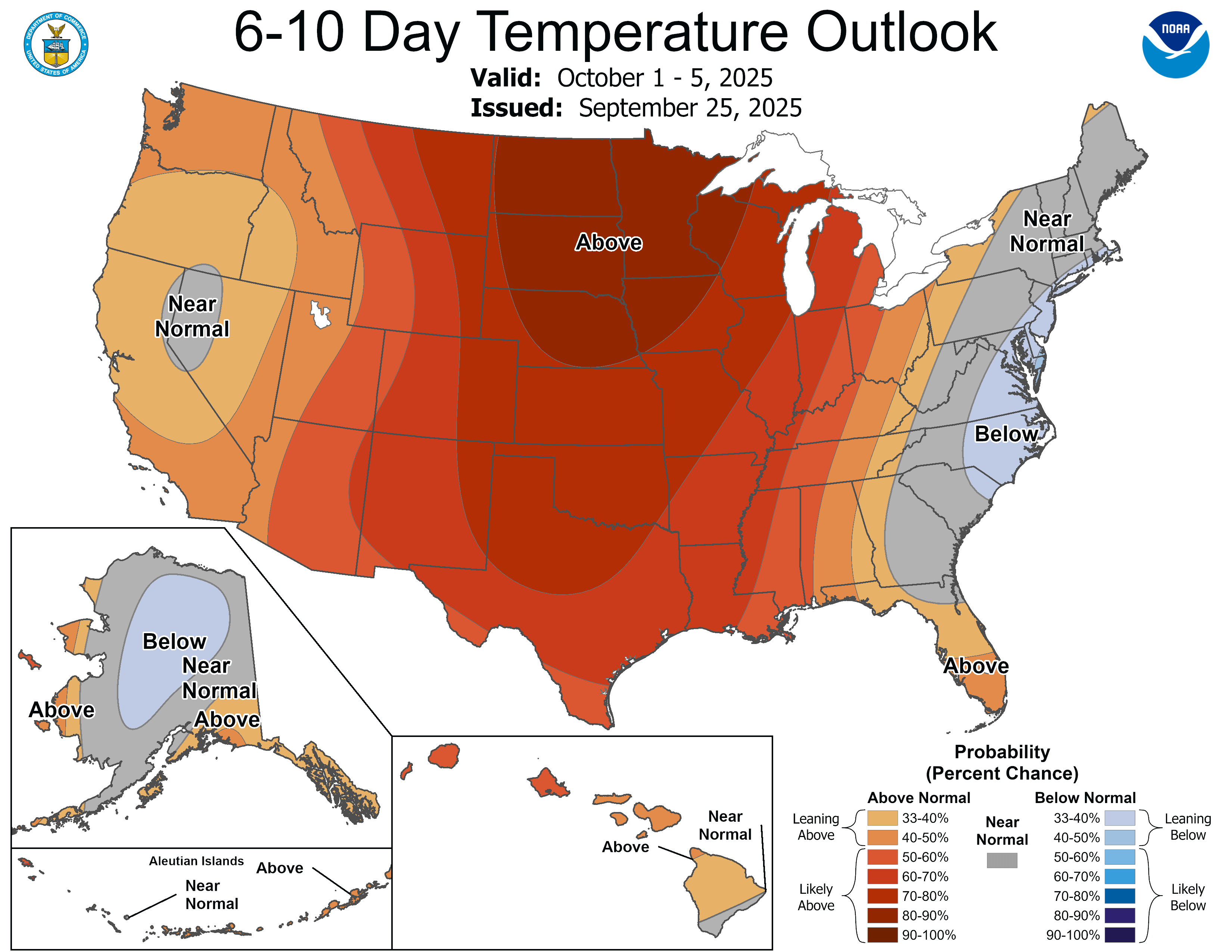 NOAA 6 to 10-day temperature outlook