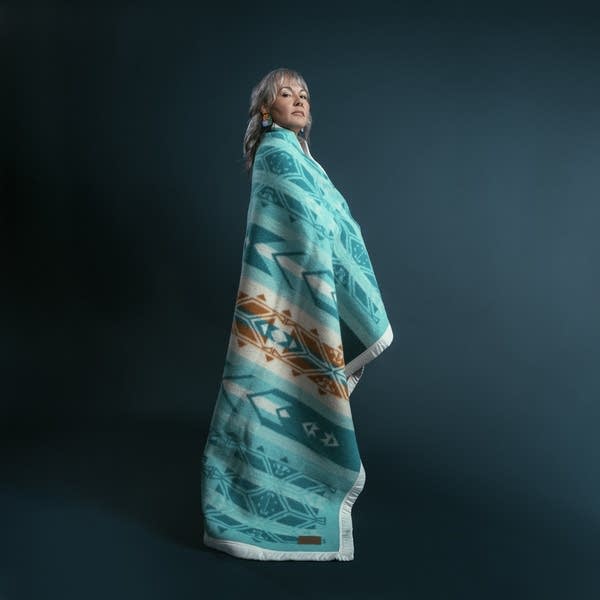 woman with a blanket 