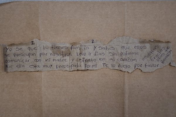 handwritten note