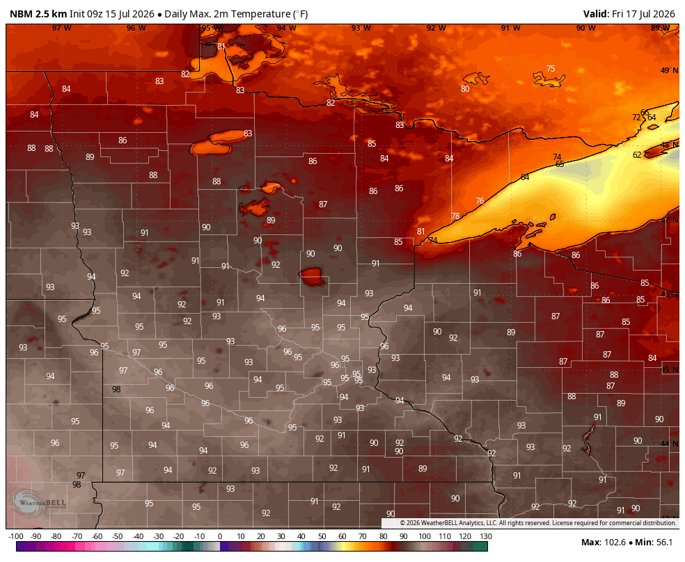 Highs Thursday