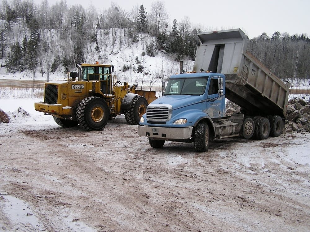 Dumping rocks