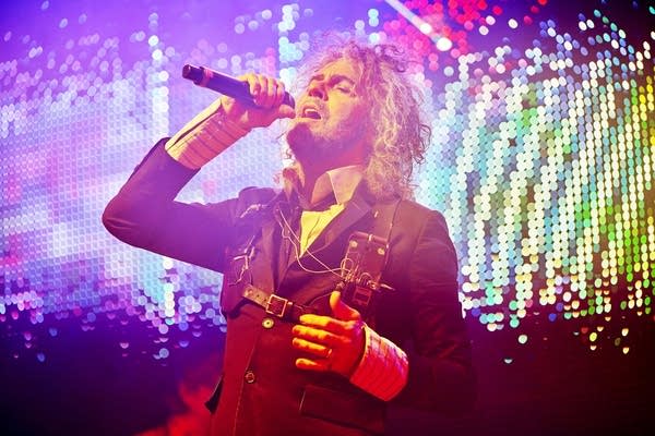 Wayne Coyne of Flaming Lips performing at the Armory in Minneapolis on Friday, Aug. 15, 2025.
