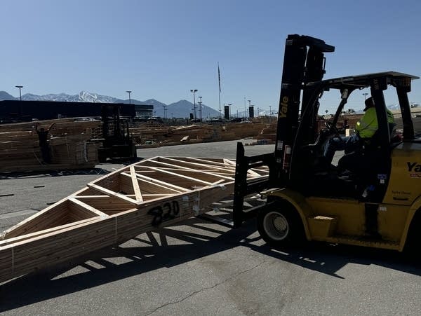 trusses on a forklift