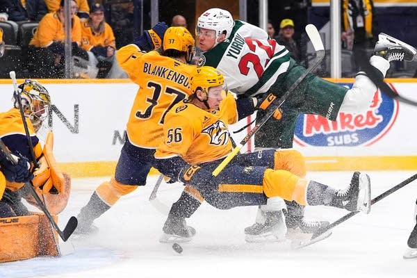 Boldy nets early hat trick and Spurgeon scores in OT as Wild beat Predators 6-5