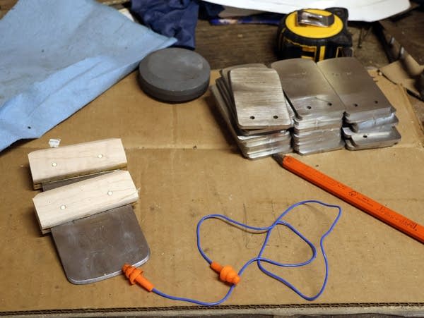 pieces of metal stacked