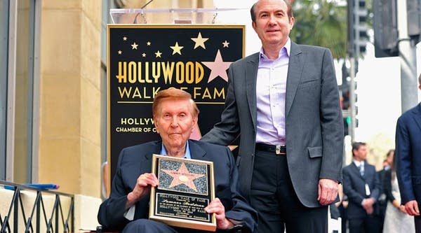HOLLYWOOD, CA - MARCH 30: Sumner Redstone and Viacom President and CEO Philippe Dauman attend a ceremony honoring Sumner Redstone with the 2,467th star on the Hollywood Walk of Fame on March 30, 2012 in Hollywood, California.