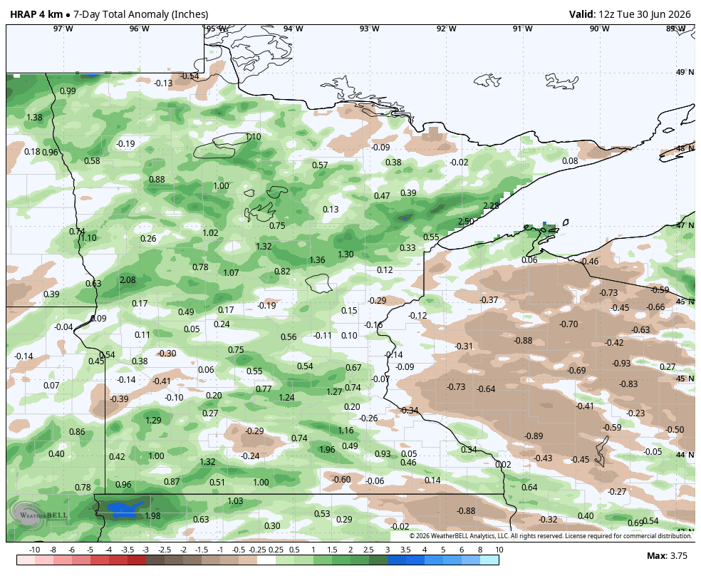 7-day precipitation anomaly