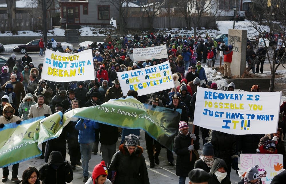 Marching at Central High School