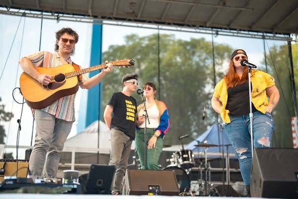 Mae Simpson performed on the Dan Patch Park stage as part of MPR Day at the Minnesota State Fair on Friday, Aug. 29, 2025.
