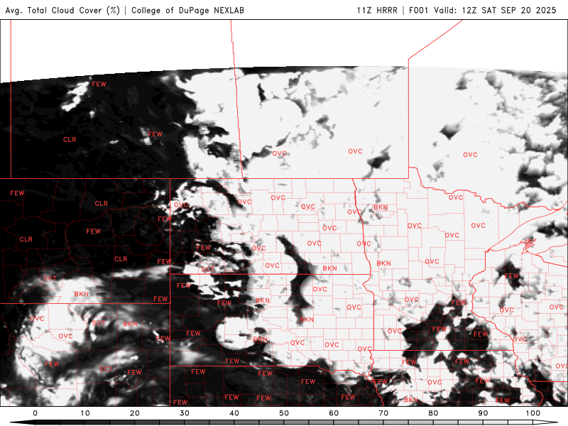 Cloud cover for Saturday
