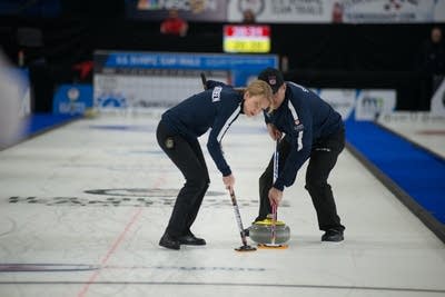 Cory Christensen and John Shuster take their turn.