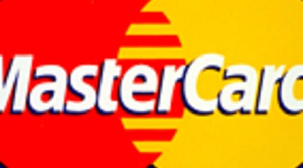 MasterCard sticker from a storefront door