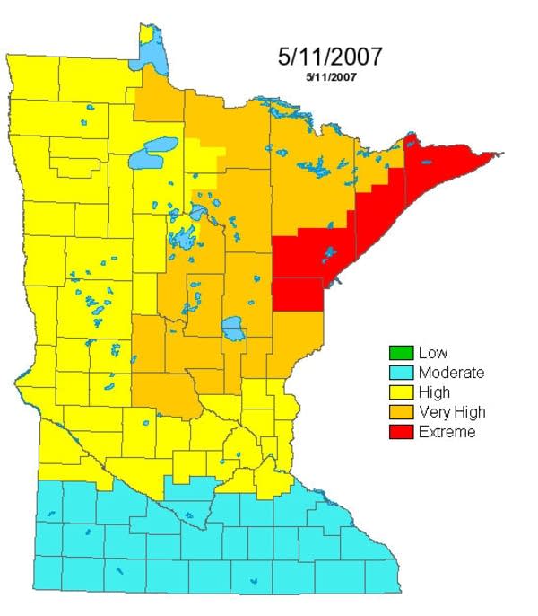 Fire danger map