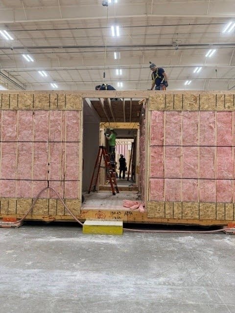 The interior of a manufactured home.