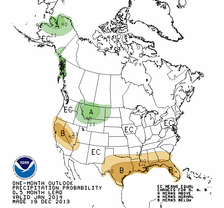 January 2014 precipitation outlook