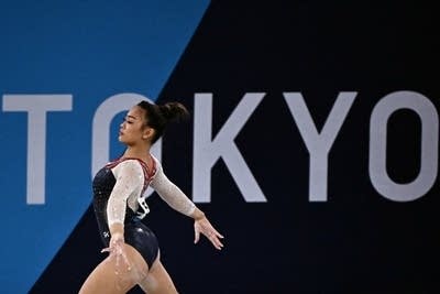 Sunisa Lee poses during her event