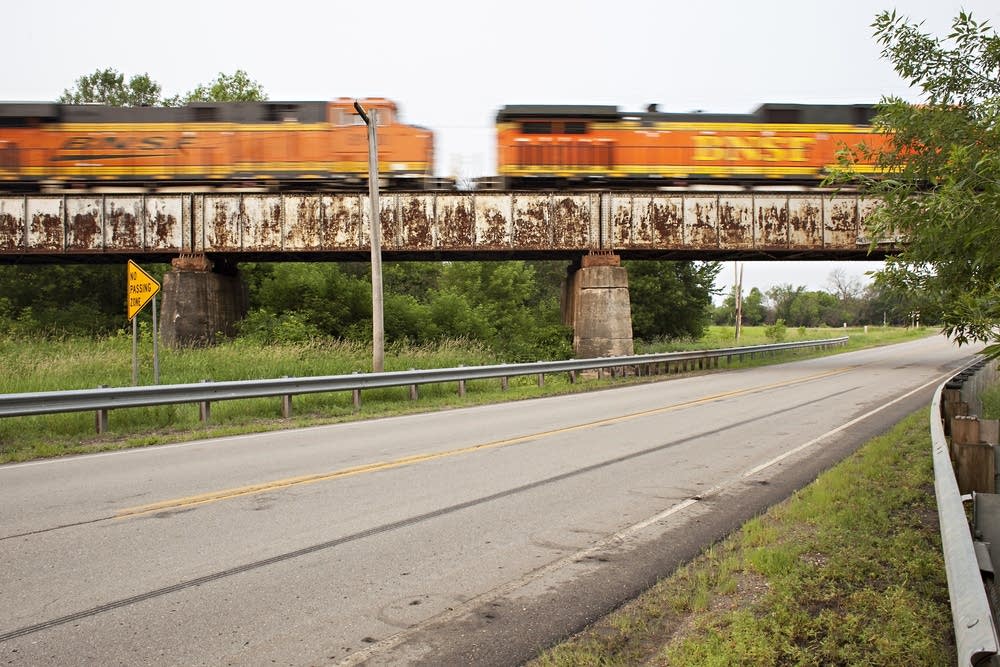 A railroad bridge in Wilkin County