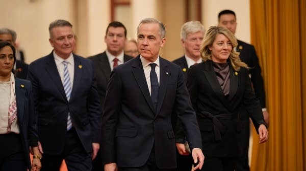 Above, Canadian Prime Minister Mark Carney on Friday.