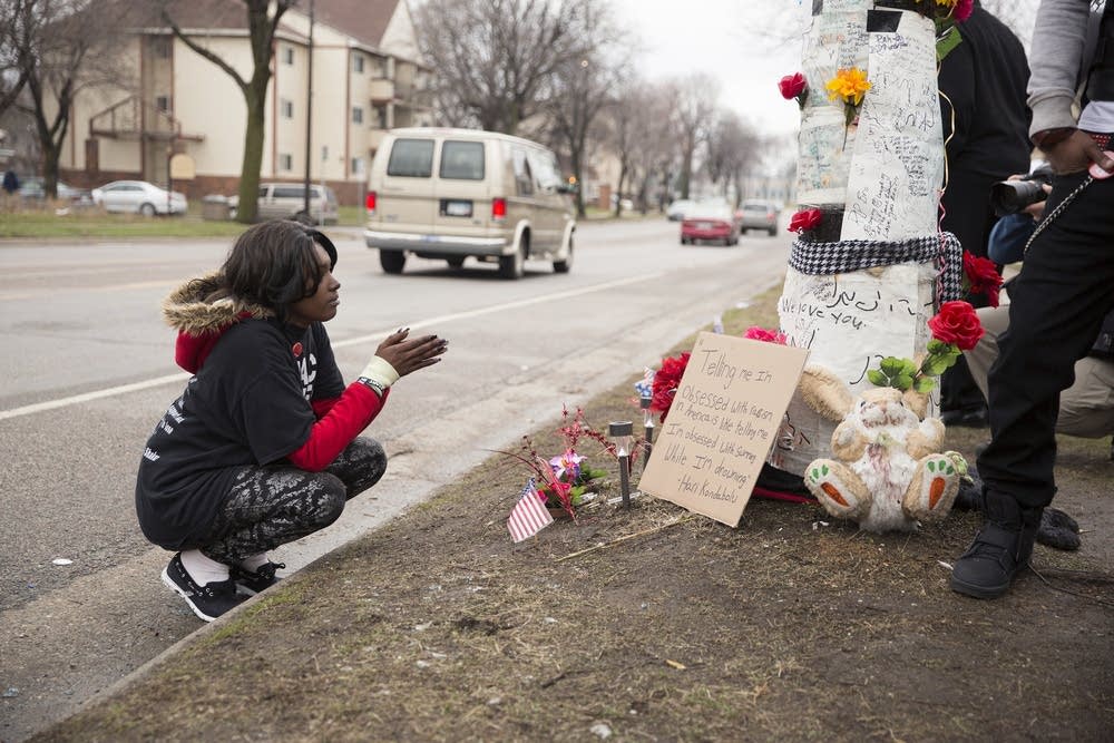 Joyce Powell pays respect.