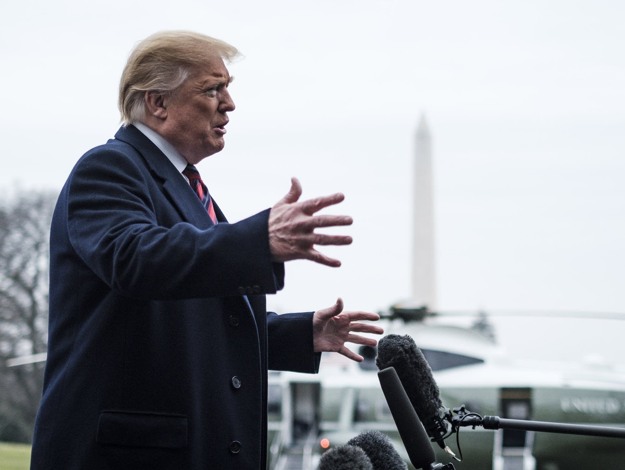 President Trump stops to speak to reporters