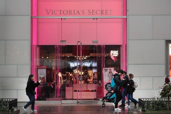 Shoppers walk past a Victoria's Secret store along the Magnificent Mile on Nov. 21, 2019 in Chicago, Illinois.