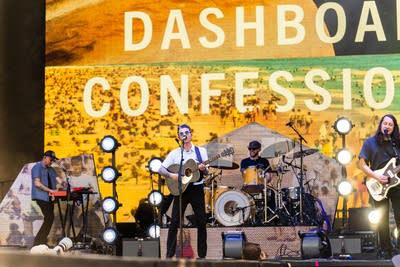 Dashboard Confessional performing on stage