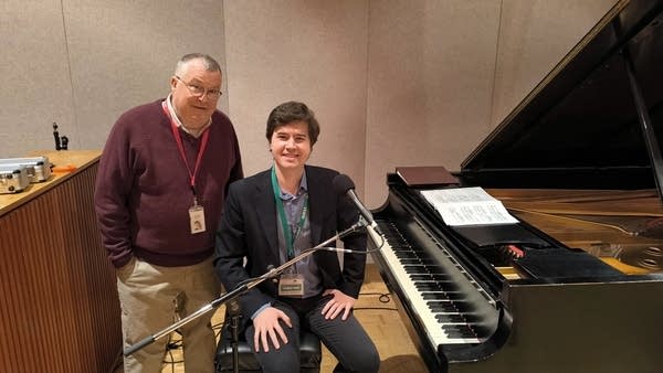 Host Tom Crann and pianist Osip Nikiforov at Minnesota Public Radio studios