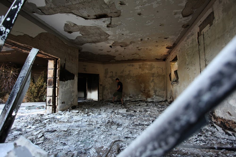 damaged U.S. consulate