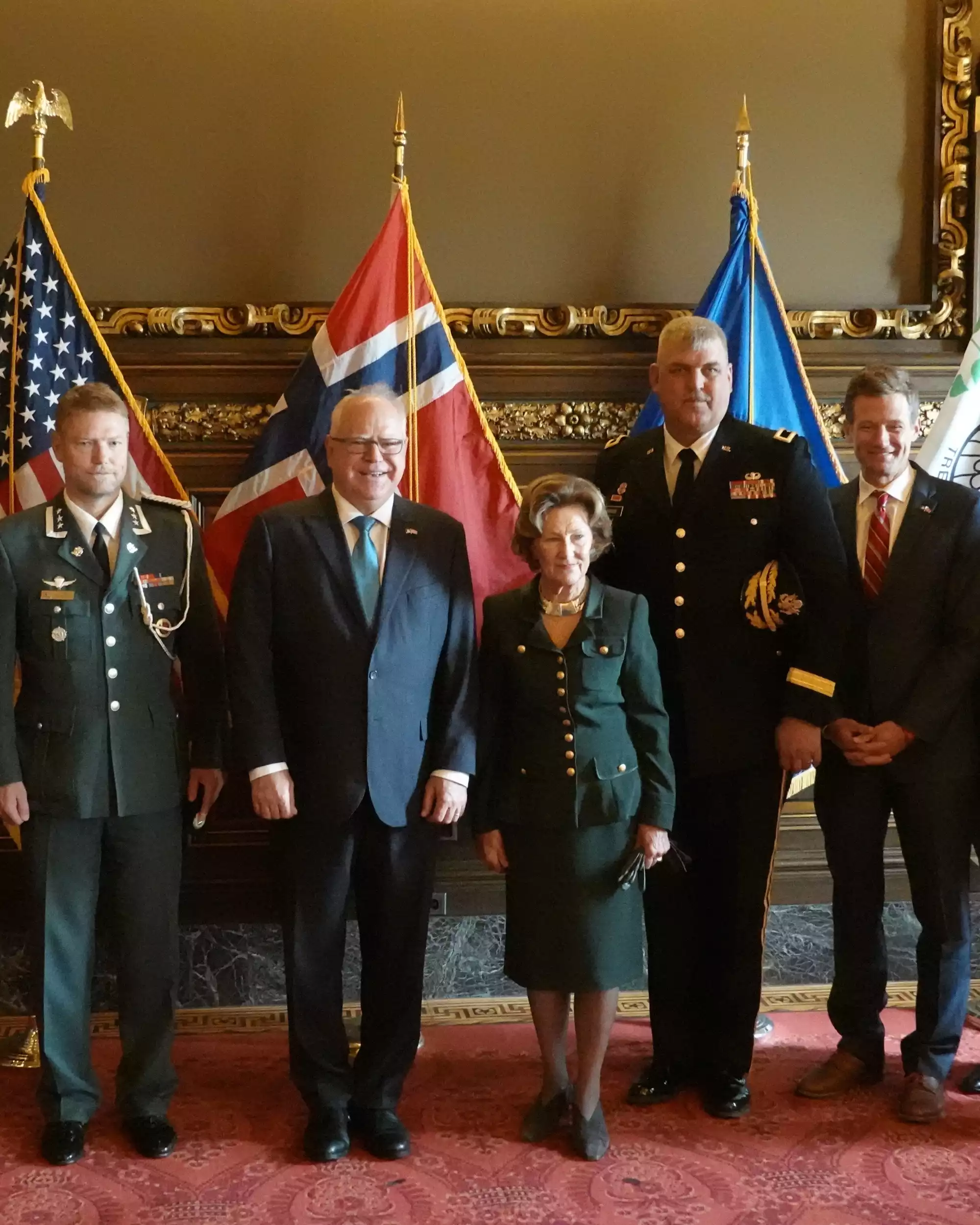 Gov. Walz welcomes Norwegian Queen Sonja to Minnesota | MPR News