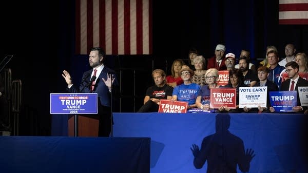 JD Vance at a rally in Middletown, Ohio.